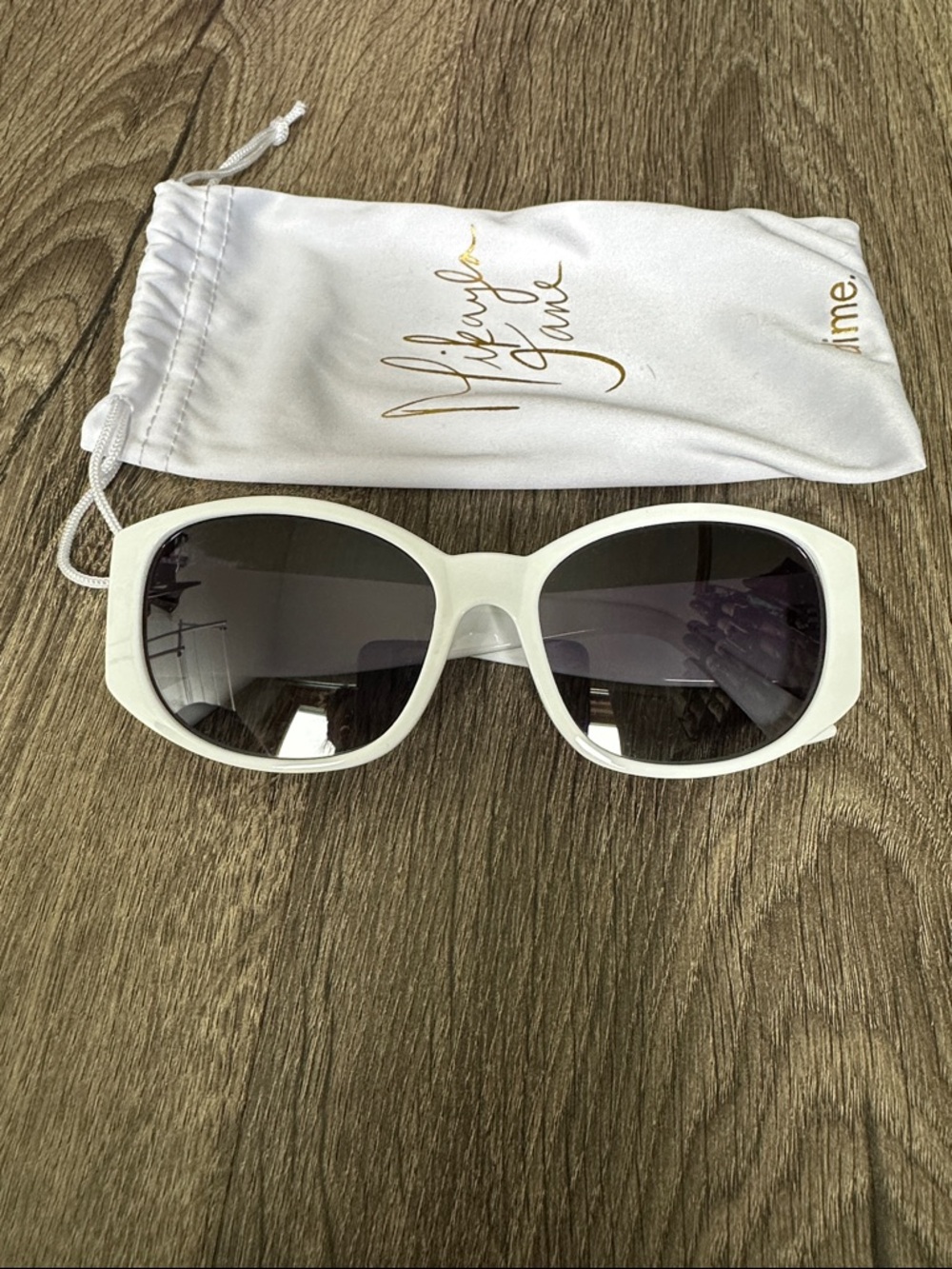 DIME x Mikayla Jane White Oversized Sunglasses - Powerhouse (polarized)